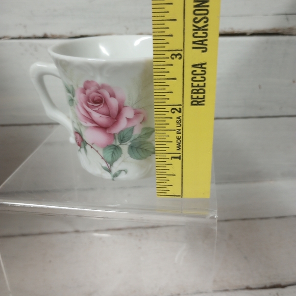 Pink Rose Tea Cup and Saucer by Faust Heirlooms. Farmhouse Cottagecore. - Picture 8 of 9